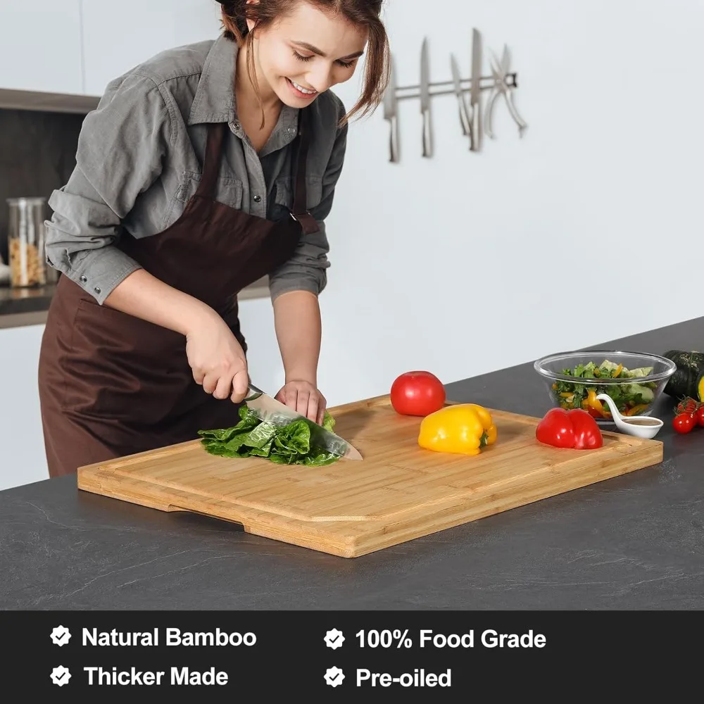 30 x 20 Extra Large Bamboo Cutting Board for Kitchen, with Handle and Juice Groove, Large Charcuterie Board Over the Sink
30 x 20 Extra Large Bamboo Cutting Board for Kitchen, with Handle and Juice Groove, Large Charcuterie Board Over the Sink