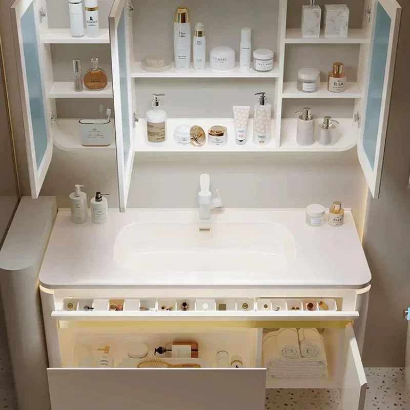 Bathroom Cabinet Ceramic Integrated Basin Combination Oak Pink Bathroom Washbasin Cream Wind Washstand
Bathroom Cabinet Ceramic Integrated Basin Combination Oak Pink Bathroom Washbasin Cream Wind Washstand