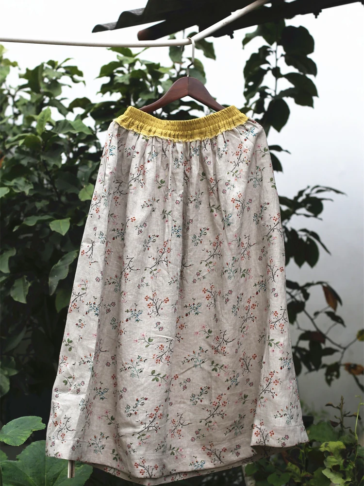 Original Design A-Line Midi Skirt Elastic Waist Linen Plant Print Contrast Color Artistic Ele Ci Commute Ladies Skirt
Original Design A-Line Midi Skirt Elastic Waist Linen Plant Print Contrast Color Artistic Ele Ci Commute Ladies Skirt
