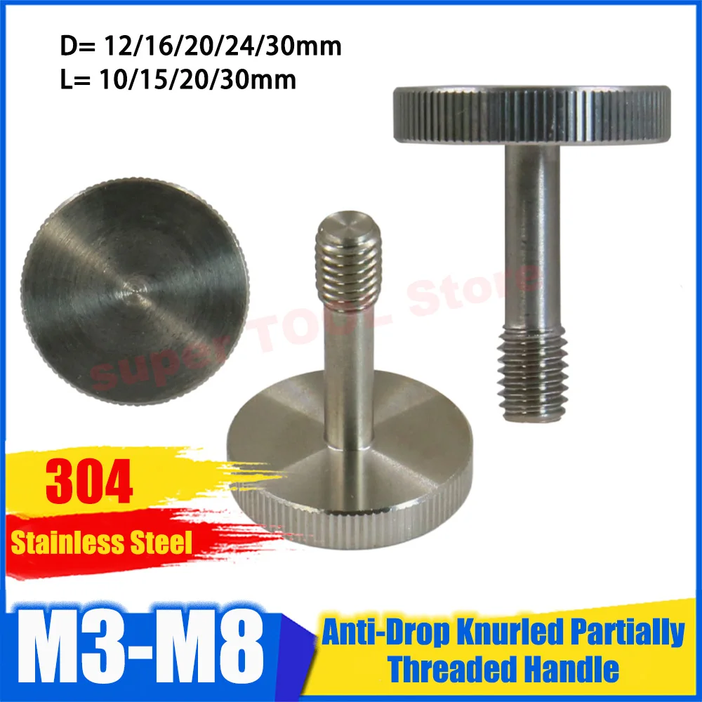 304 Stainless Steel Screw M3 M4 M5 M6 Knurled Handle Partially Threaded Hand‑Tight Adjustable Knob Industrial Hardware Fittings
304 Stainless Steel Screw M3 M4 M5 M6 Knurled Handle Partially Threaded Hand‑Tight Adjustable Knob Industrial Hardware Fittings