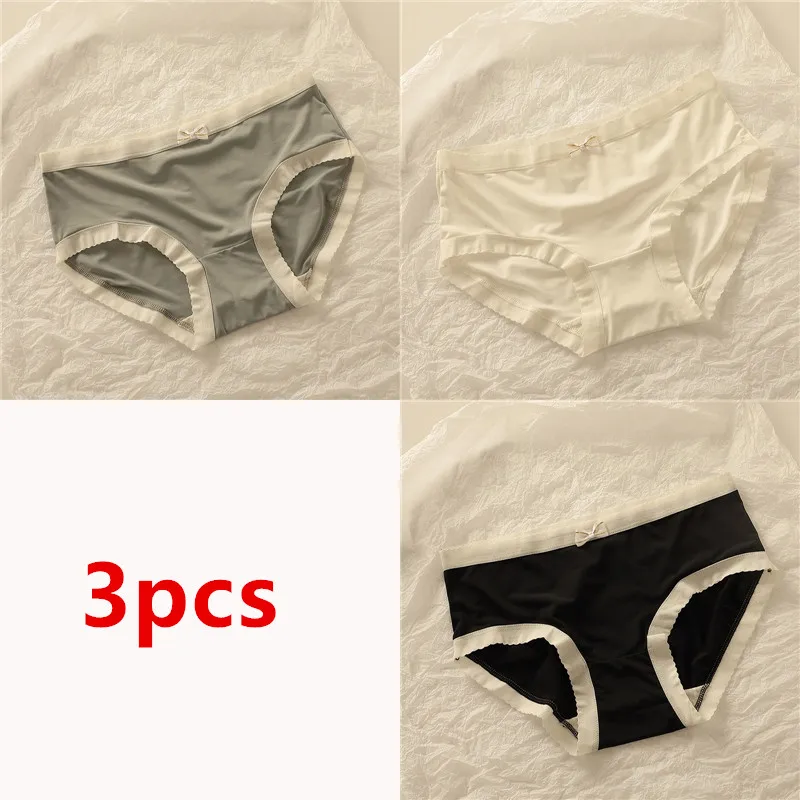 3pcs Women Underwear Seamless Summer New Bow Ice Silk Breathable Soft Briefs Mid-waist Panties Female Skin-friendly Lingerie
3pcs Women Underwear Seamless Summer New Bow Ice Silk Breathable Soft Briefs Mid-waist Panties Female Skin-friendly Lingerie