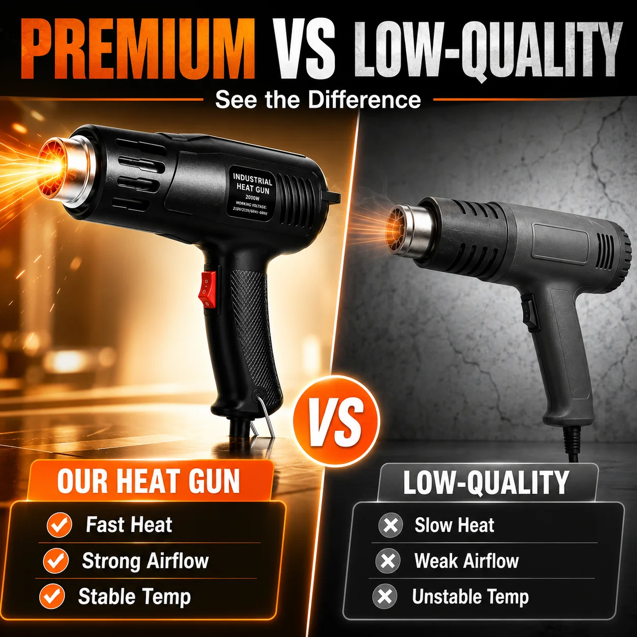 2000W Hot Air Gun High Power Temperature Regulating Industrial Electric Heat Gun Automobile Film Baking Gun Tool
2000W Hot Air Gun High Power Temperature Regulating Industrial Electric Heat Gun Automobile Film Baking Gun Tool