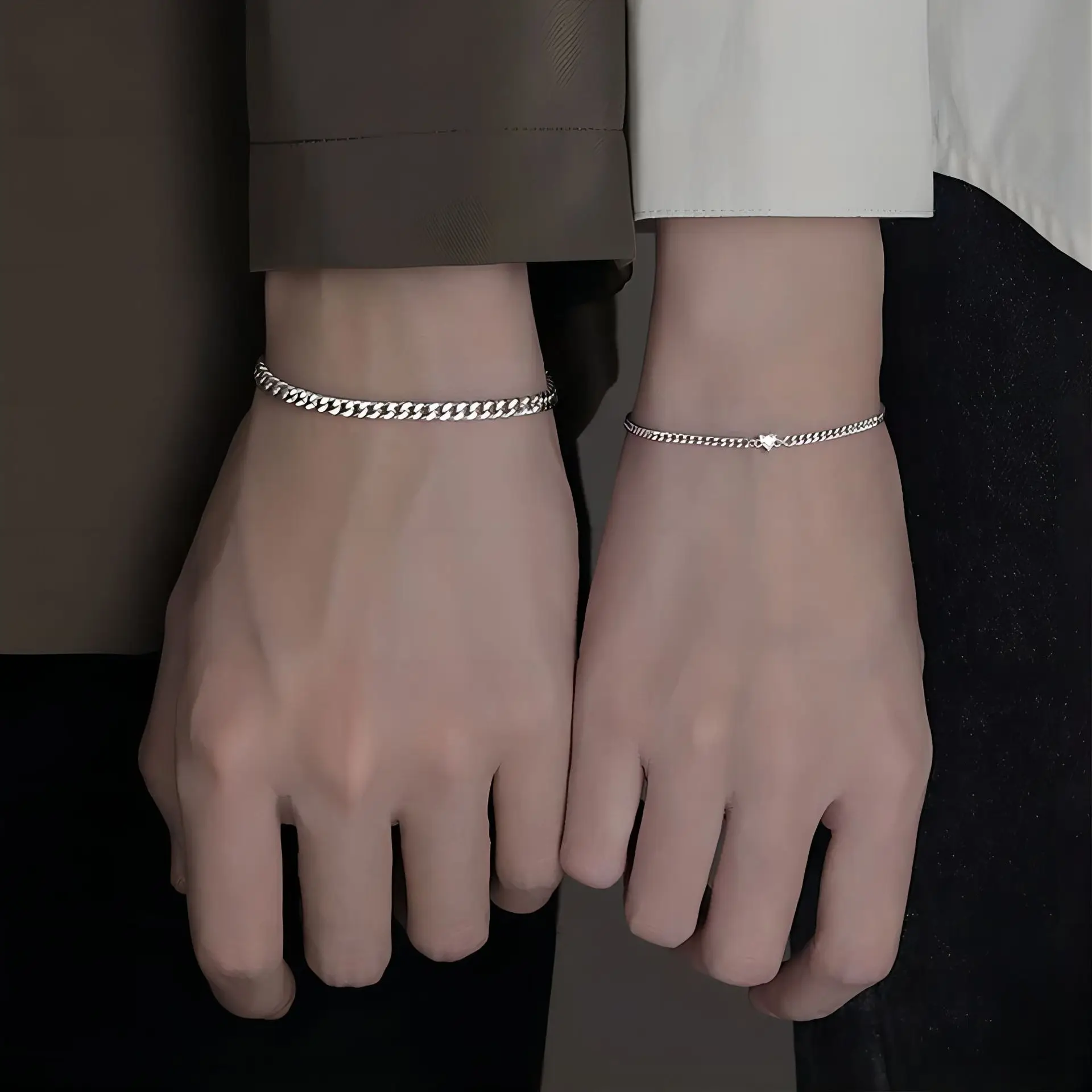 LATS 2PCS Simple Fashion Bracelet Set for Couple Unisex Women Men Lover Crystal Heart Gold Color Chain Bracelets Trend Jewelry
LATS 2PCS Simple Fashion Bracelet Set for Couple Unisex Women Men Lover Crystal Heart Gold Color Chain Bracelets Trend Jewelry