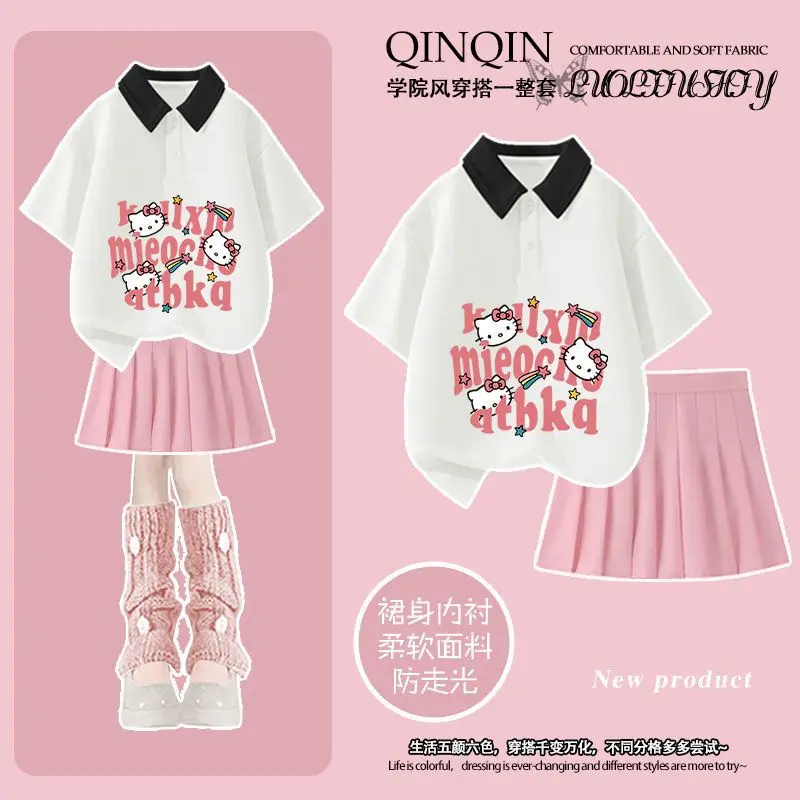 Girly Heart Kawaii Sanrio Anime Y2k Hello Kitty Printed Polo Shirt Short Sleeve Skirt Suit Cute Girls Fashion Clothes Gifts Toys
Girly Heart Kawaii Sanrio Anime Y2k Hello Kitty Printed Polo Shirt Short Sleeve Skirt Suit Cute Girls Fashion Clothes Gifts Toys