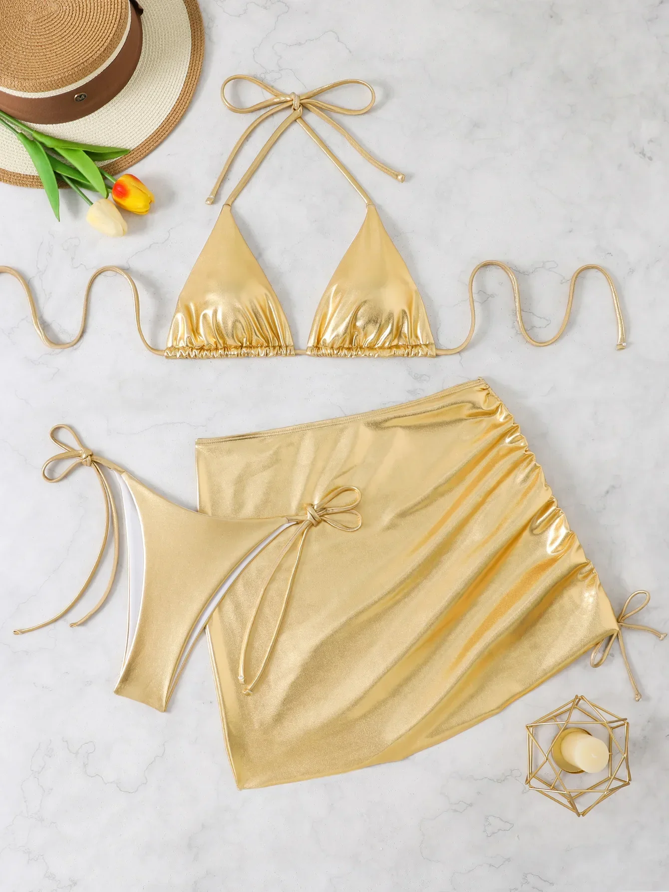 sexy metallic glitter micro string tie bikinis sets 3pcs with drawstring mini skirt swimsuit bathing suit beach outfits biquini
sexy metallic glitter micro string tie bikinis sets 3pcs with drawstring mini skirt swimsuit bathing suit beach outfits biquini
