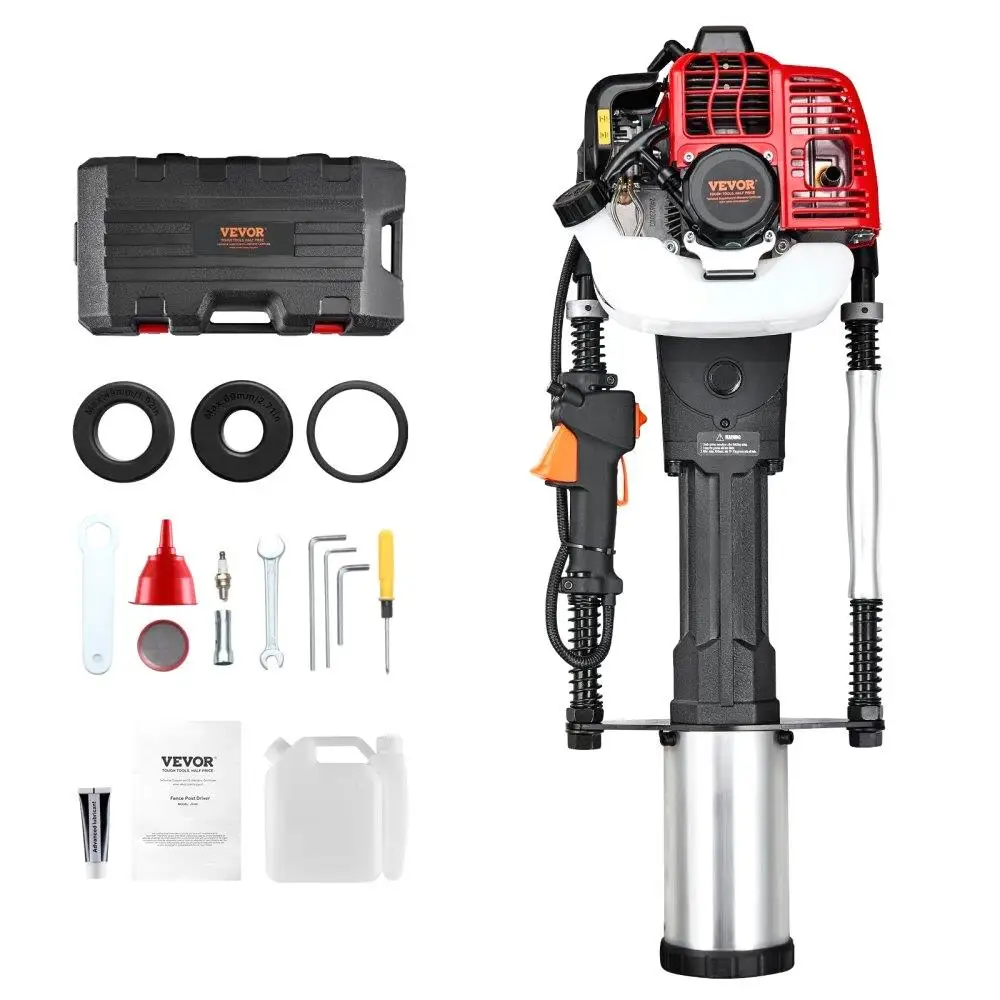 52cc Gas Powered T Post Driver 2 Stroke Fencing Tool with Three Interchangeable Heads for Easy Installation
52cc Gas Powered T Post Driver 2 Stroke Fencing Tool with Three Interchangeable Heads for Easy Installation