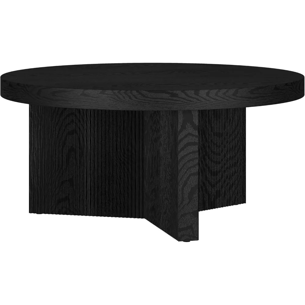 Henn&Hart 32" Wide Round Coffee Table in Natural Black, for Home, Living Room, Bedroom, Entertainment Room, Office
Henn&Hart 32" Wide Round Coffee Table in Natural Black, for Home, Living Room, Bedroom, Entertainment Room, Office