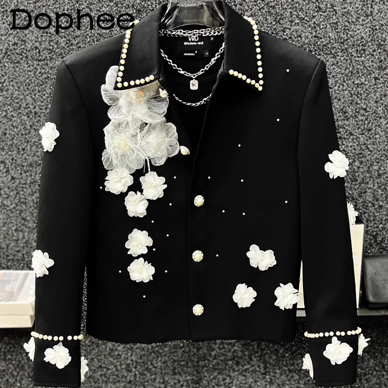 High-End Pearl Stylish Unique Jackets Men 2025 Autumn New Short Style Coats Handsome Personality Contrast Color Flower Chic Tops
High-End Pearl Stylish Unique Jackets Men 2025 Autumn New Short Style Coats Handsome Personality Contrast Color Flower Chic Tops