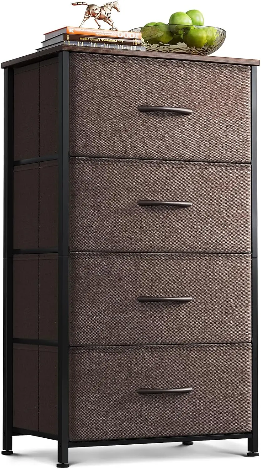 Small Dresser for Bedroom with 4 Storage Drawers, Fabric Chest with Sturdy Steel Frame and Wood Top for Closet
Small Dresser for Bedroom with 4 Storage Drawers, Fabric Chest with Sturdy Steel Frame and Wood Top for Closet