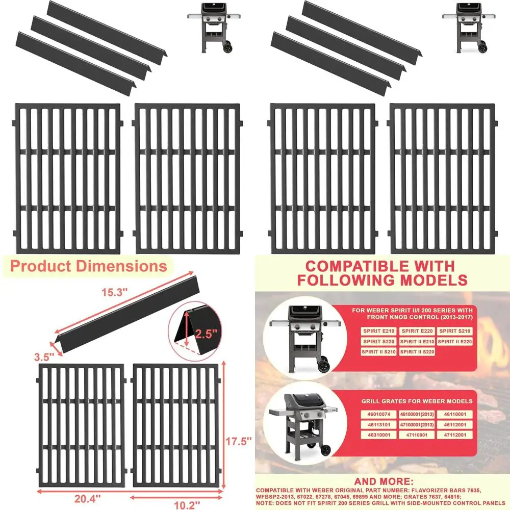 Grill Grates and Flavorizer Bars for 200 Series Grills, Replacement Parts for Front Mount Controls
Grill Grates and Flavorizer Bars for 200 Series Grills, Replacement Parts for Front Mount Controls