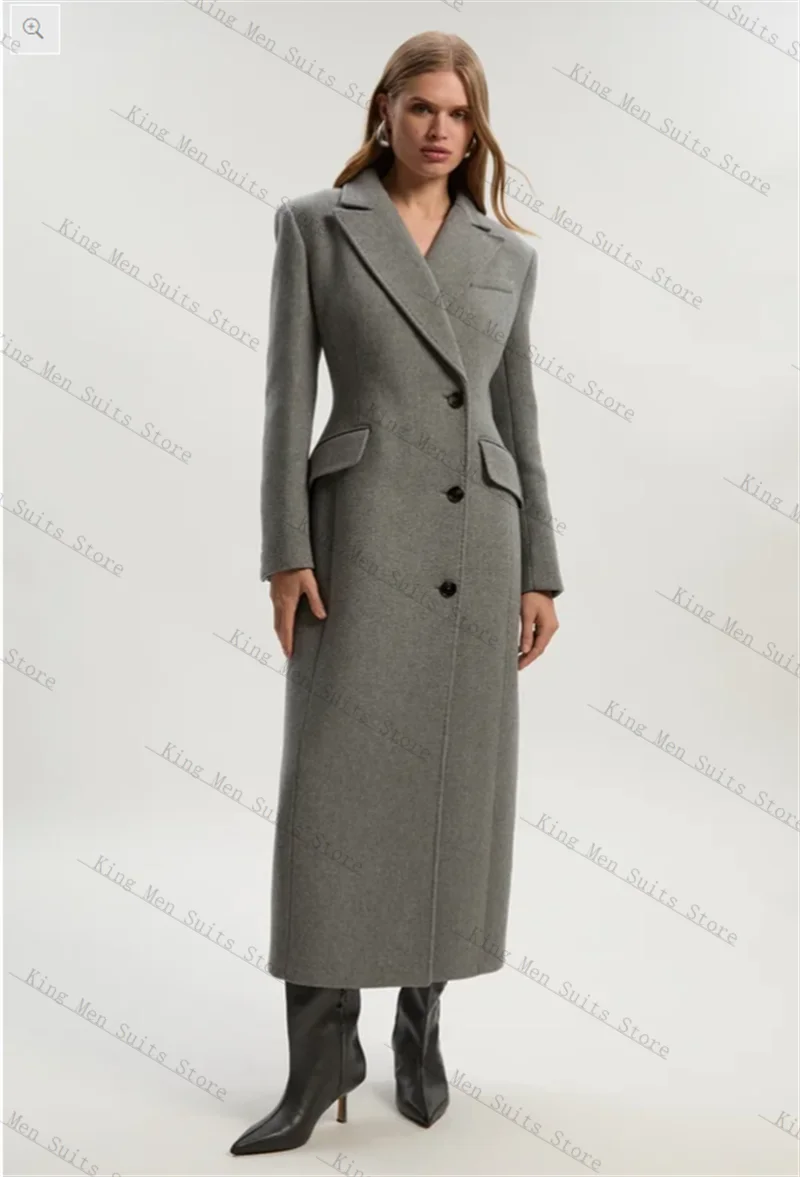 Grey Cashmere Wool Women Suit 1 Piece Long Blazer Prom Dress Customized Formal Office Lady Jacket Winter Warm Wedding Overcoat
Grey Cashmere Wool Women Suit 1 Piece Long Blazer Prom Dress Customized Formal Office Lady Jacket Winter Warm Wedding Overcoat