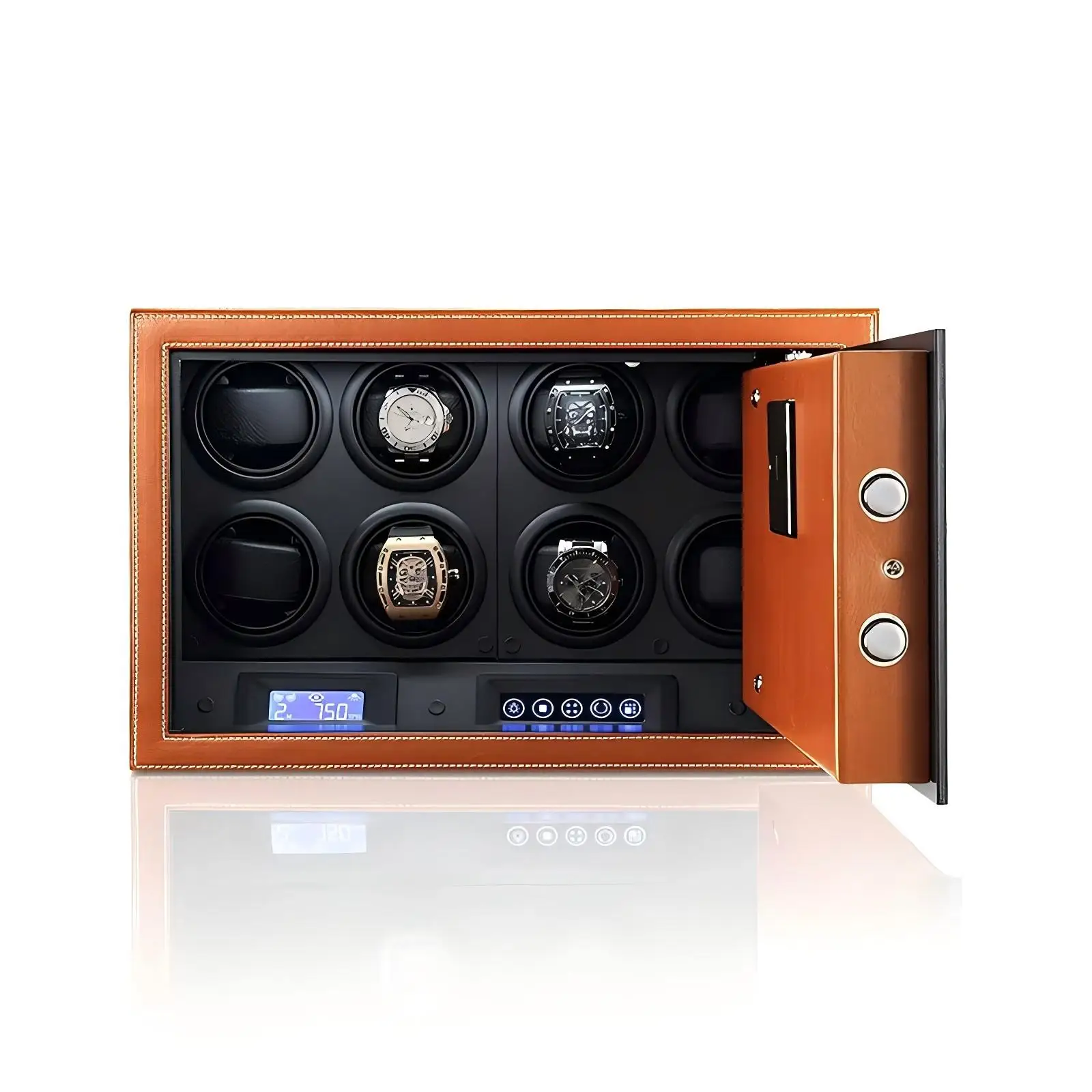 High Quality Custom Logo Brand Microfiber Leather Watch Winder Touch Screen LCD Light Robust Materials Safe Storage Features
High Quality Custom Logo Brand Microfiber Leather Watch Winder Touch Screen LCD Light Robust Materials Safe Storage Features