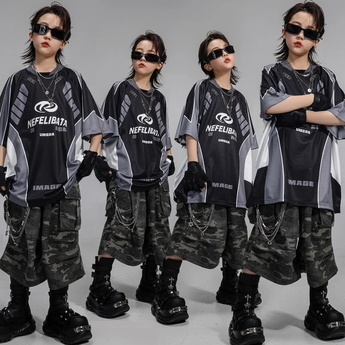 Boys Hip Hop Loose Tshirt Cargo Camo Shorts Girls Street Dancing Blouse Children K-pop Costumes Clothes Kids Jazz Streetwear
Boys Hip Hop Loose Tshirt Cargo Camo Shorts Girls Street Dancing Blouse Children K-pop Costumes Clothes Kids Jazz Streetwear