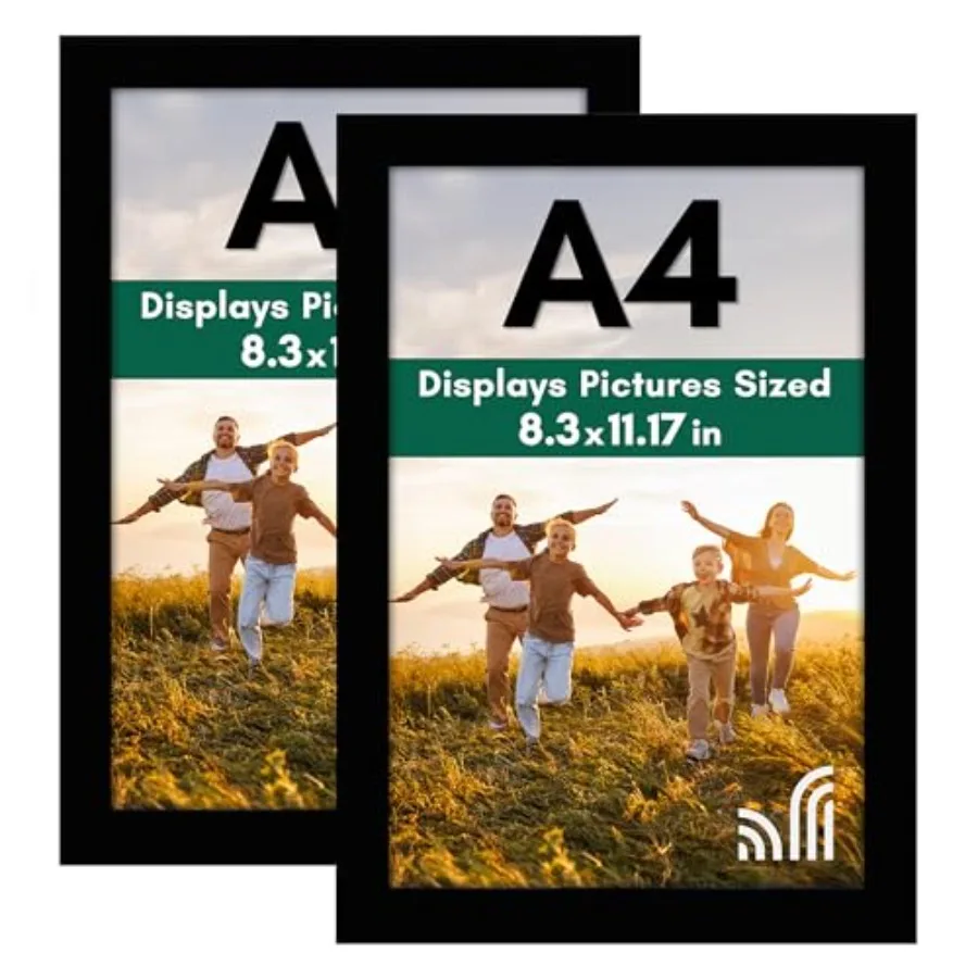 Picture Frame with Shatter-Resistant Glass - Set of 2-8.3x11.7 Frame with Engineered Wood - Signature Collection - Frames for T
Picture Frame with Shatter-Resistant Glass - Set of 2-8.3x11.7 Frame with Engineered Wood - Signature Collection - Frames for T