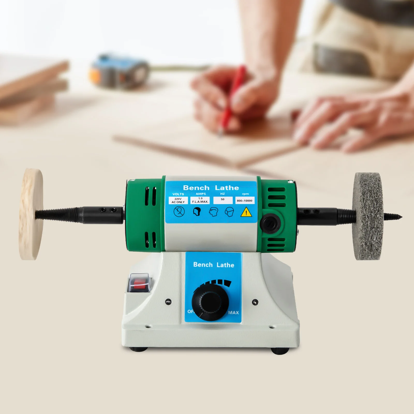 110V 320W Polisher Machine Adjustable Variable Speed Multi-function Jewelry Rock Polishing Buffer Bench Lathe W/ 2 Cloth Wheels
110V 320W Polisher Machine Adjustable Variable Speed Multi-function Jewelry Rock Polishing Buffer Bench Lathe W/ 2 Cloth Wheels