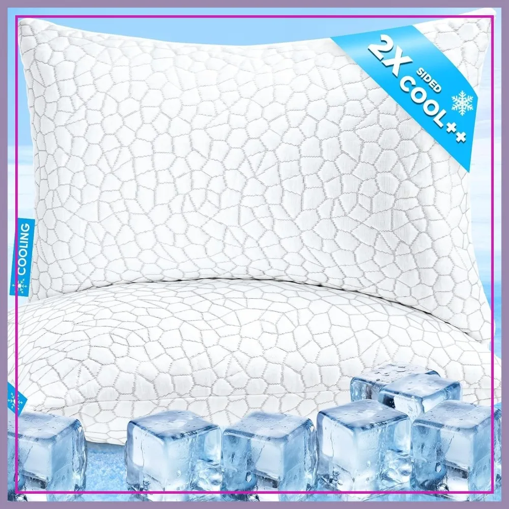 Shredded Memory Foam Cooling Pillows Queen Size Set of 2, Adjustable Firm/Soft for Side Back Stomach Sleepers, Neck Shoulder Pain Relief
Shredded Memory Foam Cooling Pillows Queen Size Set of 2, Adjustable Firm/Soft for Side Back Stomach Sleepers, Neck Shoulder Pain Relief