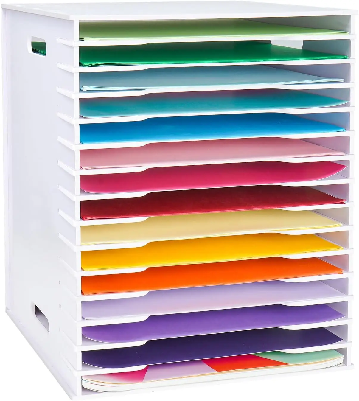 15 Slot Scrapbook Paper Organizer for 12x12 Sheets, Desktop File Sorter Storage Rack, White
15 Slot Scrapbook Paper Organizer for 12x12 Sheets, Desktop File Sorter Storage Rack, White