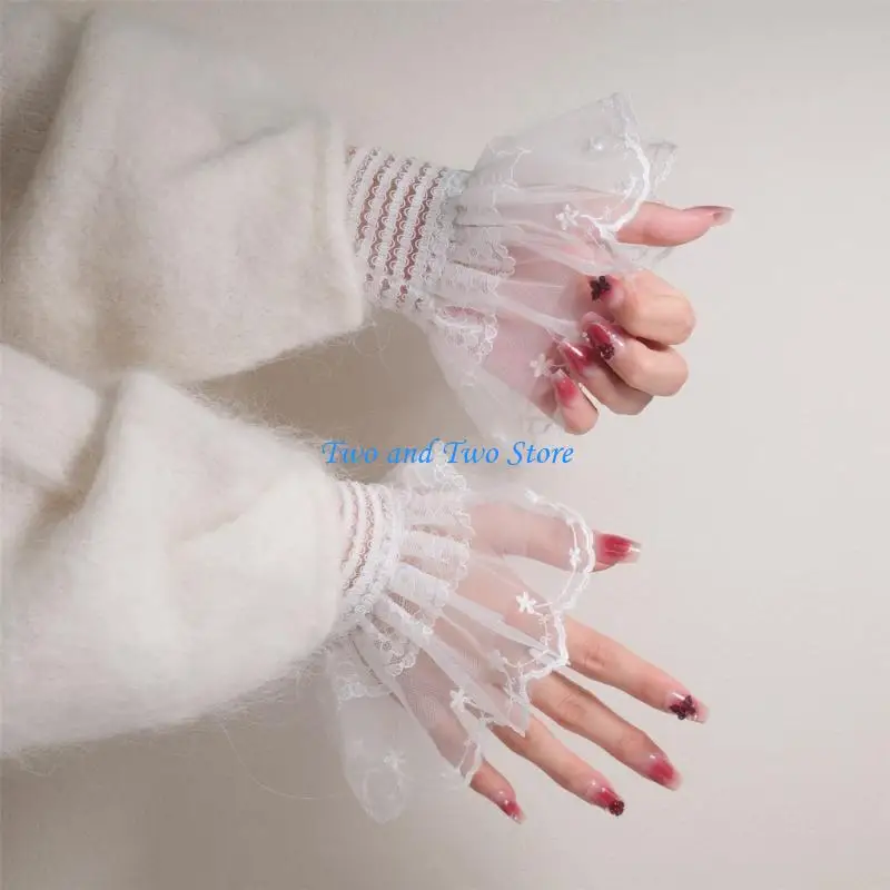 HX6F Nails Photography Wrist Cuffs Lightweight Sheer Fabric With Elegant Lace
HX6F Nails Photography Wrist Cuffs Lightweight Sheer Fabric With Elegant Lace