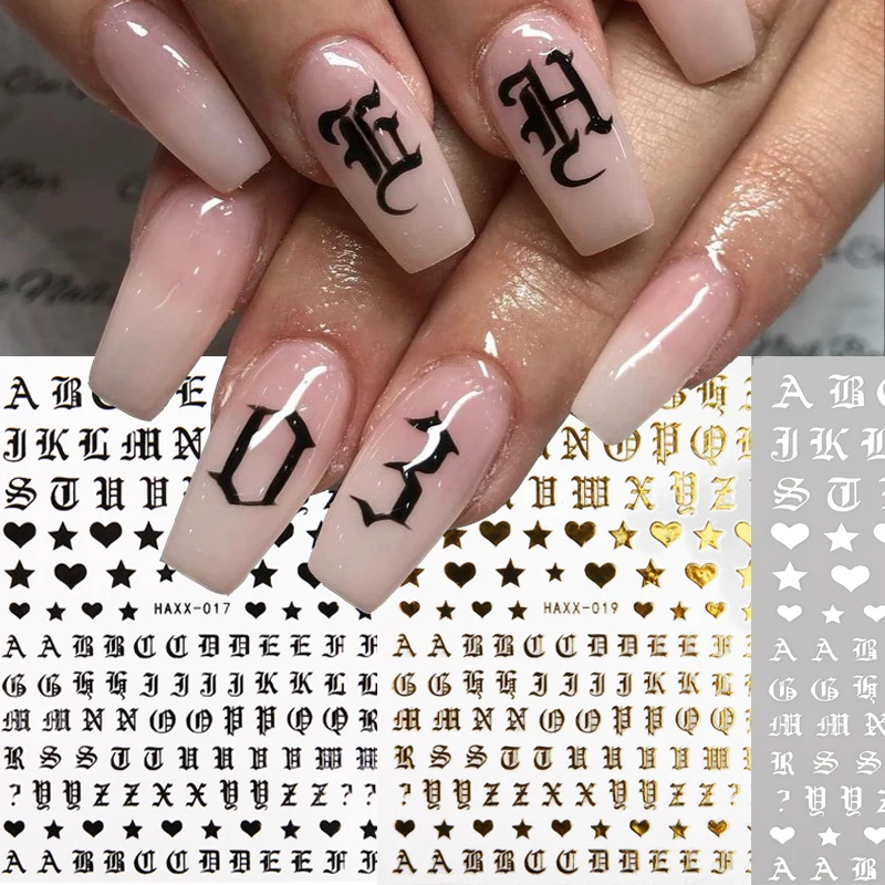 1PCS 3D Alphabet Letter Nail Stickers Holographic Laser Self-adhesive Roman 26 English Alphabet Heart Bronzing Nail Art Decals
1PCS 3D Alphabet Letter Nail Stickers Holographic Laser Self-adhesive Roman 26 English Alphabet Heart Bronzing Nail Art Decals