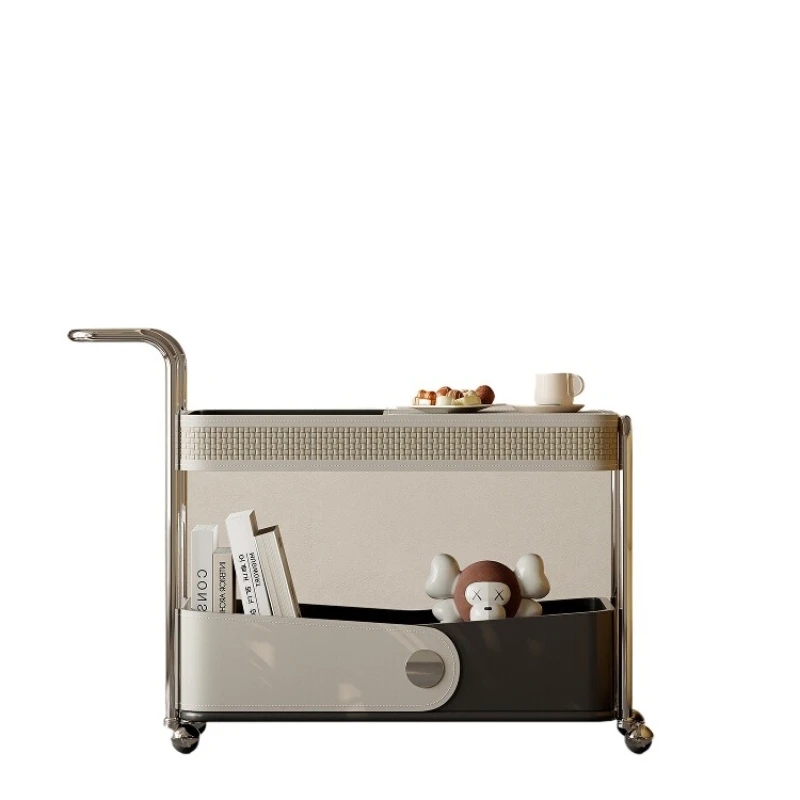 Light luxury saddle leather edge living room, sofa side table small coffee table cart
Light luxury saddle leather edge living room, sofa side table small coffee table cart