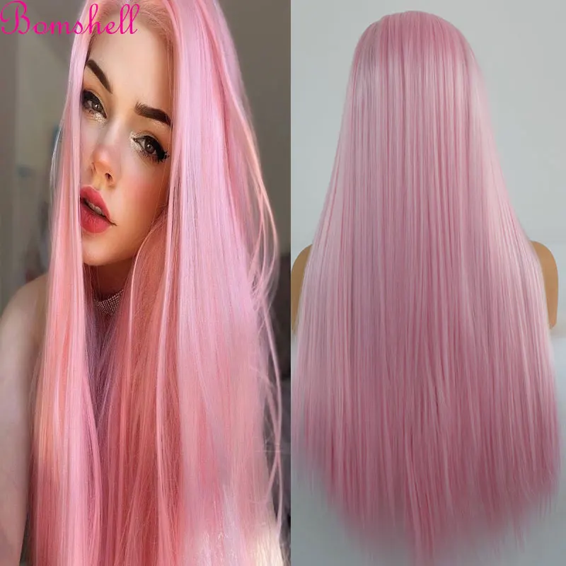 Baby Pink Straight Synthetic 13x4 Lace Front Wigs High Quality Heat Resistant Fiber Hair Natural Hairline For Women Cosplay Wigs
Baby Pink Straight Synthetic 13x4 Lace Front Wigs High Quality Heat Resistant Fiber Hair Natural Hairline For Women Cosplay Wigs