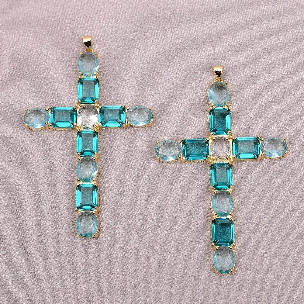 APDGG N110 2 Pcs Gold Plated Jewelry Inlaid Green Color Crystal Cross Pendant Necklace Making DIY
APDGG N110 2 Pcs Gold Plated Jewelry Inlaid Green Color Crystal Cross Pendant Necklace Making DIY