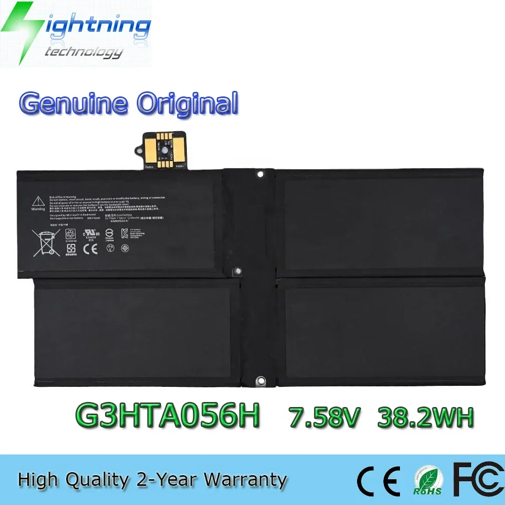 New Original G3HTA056H 7.58V 38.2Wh Laptop Battery for Microsoft Surface Pro X 1876 MQ03 G3HTA060H etc.
New Original G3HTA056H 7.58V 38.2Wh Laptop Battery for Microsoft Surface Pro X 1876 MQ03 G3HTA060H etc.