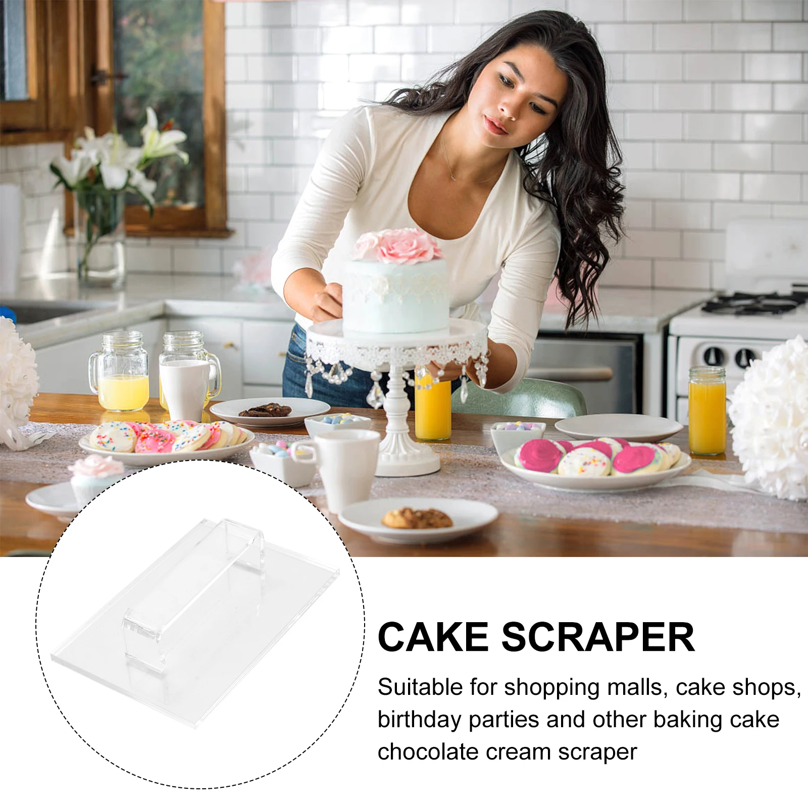 Rectangular Acrylic Cake Scraper Odorless Baking Tool Kitchen Gadget For Scraping Cream Dough Cakes Baking Accessories
Rectangular Acrylic Cake Scraper Odorless Baking Tool Kitchen Gadget For Scraping Cream Dough Cakes Baking Accessories