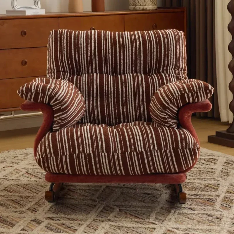 Modern Single Rocking Chair Home Balcony Living Room; Comfortable Fashion Leisure Chair Velvet Lined Wood
Modern Single Rocking Chair Home Balcony Living Room; Comfortable Fashion Leisure Chair Velvet Lined Wood