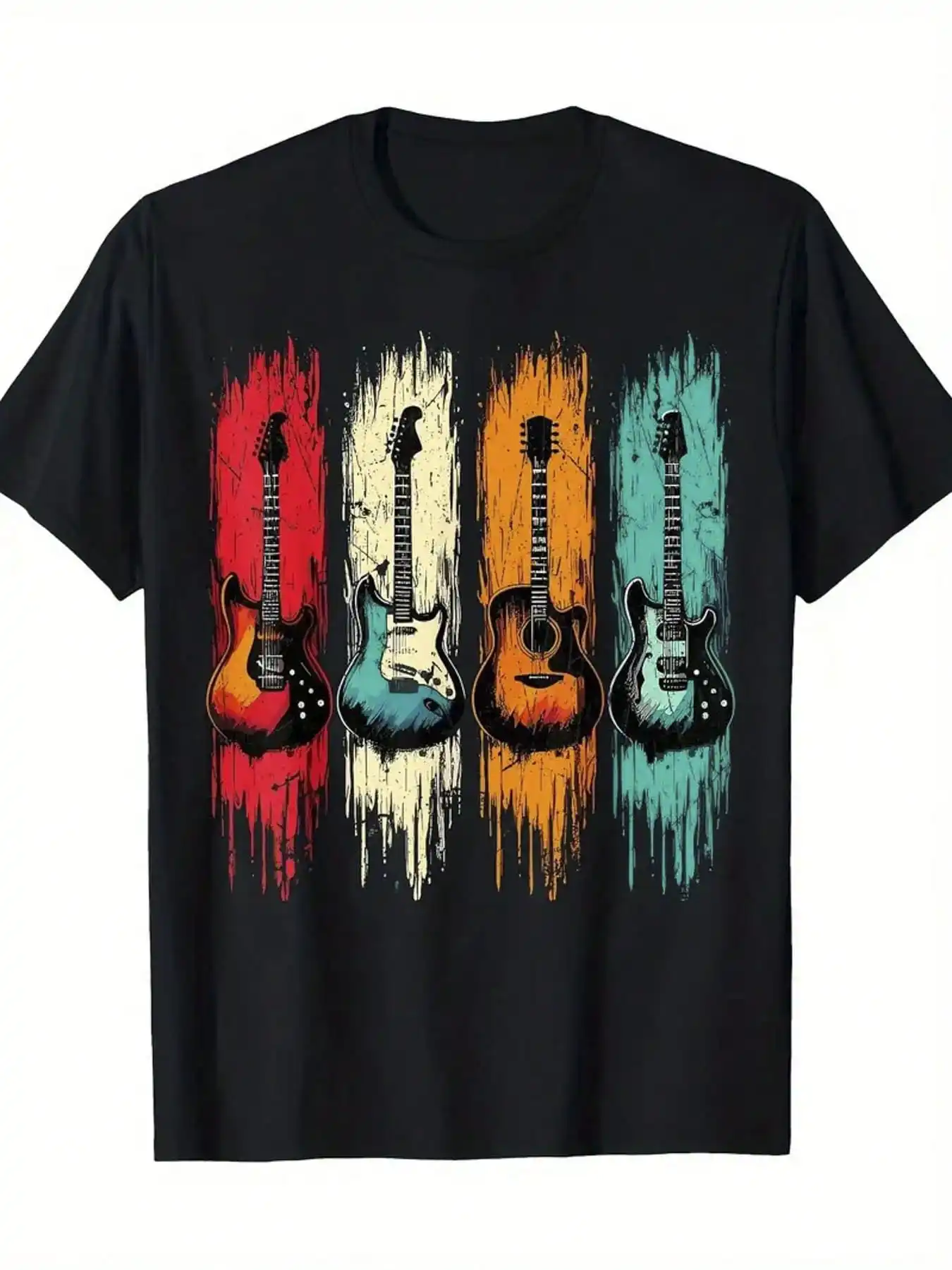 Guitar Music Band Guitarist Printed T-Shirt, 1 Piece, 100% Cotton, Casual Men's T-Shirt Of The Season, Round Neck Pure Cotton Sh
Guitar Music Band Guitarist Printed T-Shirt, 1 Piece, 100% Cotton, Casual Men's T-Shirt Of The Season, Round Neck Pure Cotton Sh