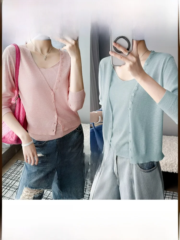 MeiYang Knitted Set V-Neck Long Sleeve True Two-Piece High Waist Casual Fashion Autumn Spring Season Universal Fit
MeiYang Knitted Set V-Neck Long Sleeve True Two-Piece High Waist Casual Fashion Autumn Spring Season Universal Fit