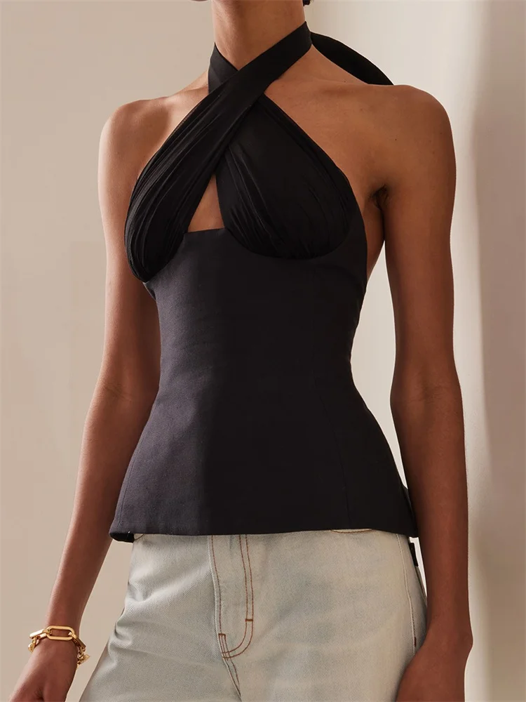 CHRONSTYLE Sexy Women Summer Fashion Tank Tops Solid Color Sleeveless Backless Tie-up Halter Off Shoulder Ruched Vest Streetwear
CHRONSTYLE Sexy Women Summer Fashion Tank Tops Solid Color Sleeveless Backless Tie-up Halter Off Shoulder Ruched Vest Streetwear