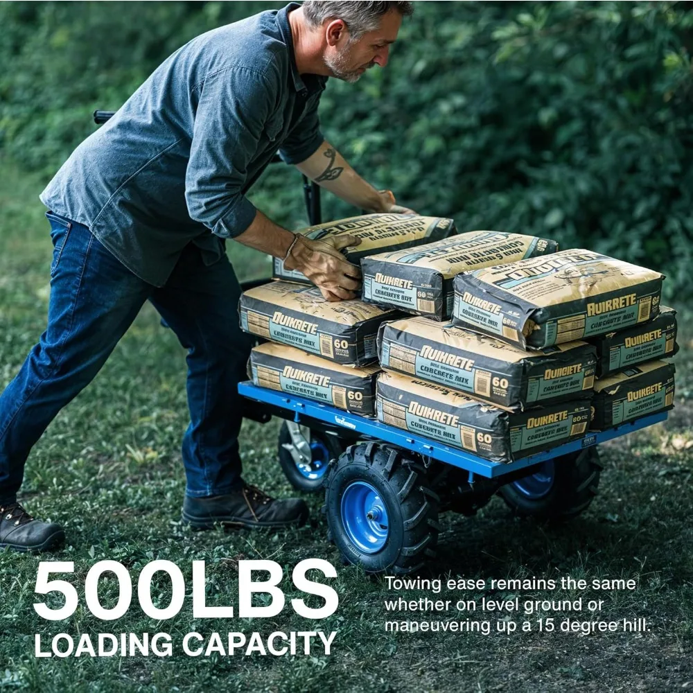 agm electric utility cart - 500w lead-acid battery-powered power wagon, 500 lbs load capacity & 1000 lbs towing, heavy-duty mot 
agm electric utility cart - 500w lead-acid battery-powered power wagon, 500 lbs load capacity & 1000 lbs towing, heavy-duty mot