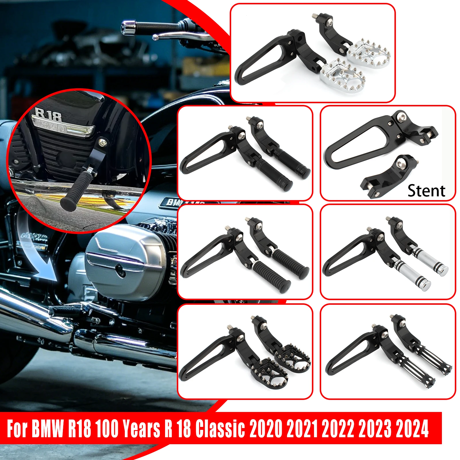 For BMW R18 Classic R1800 R18B Bagger R 18 Transcontinental 2020-2023 Motorcycle Foot Pegs Rear Footrests Support Bracket Kit
For BMW R18 Classic R1800 R18B Bagger R 18 Transcontinental 2020-2023 Motorcycle Foot Pegs Rear Footrests Support Bracket Kit