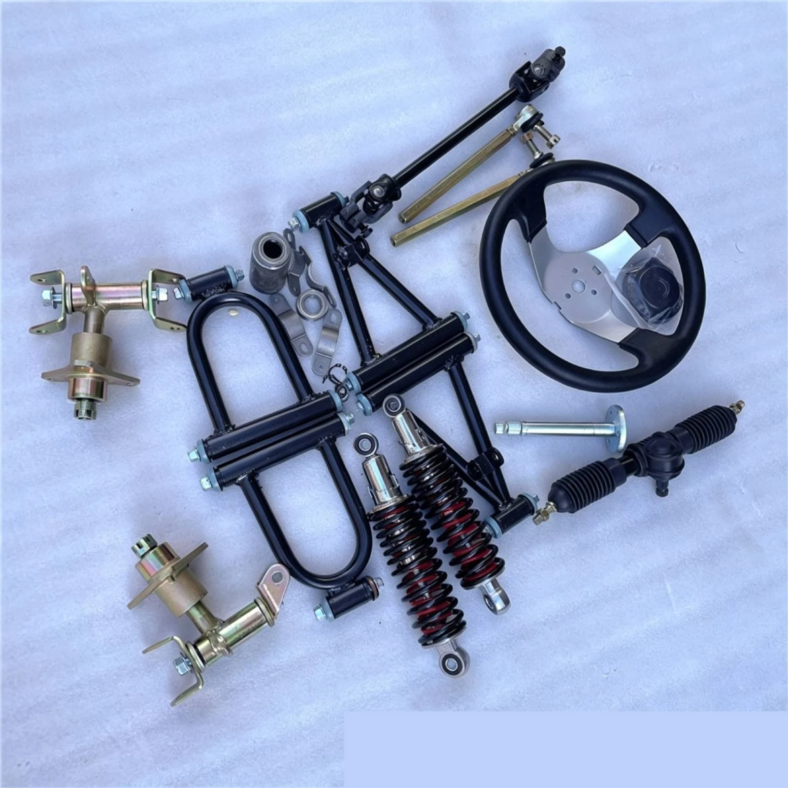 Off-Road Vehicle Front Undercarriage System Sturdy Steering Kit with Steering Wheel Hardware Universal for DIY Builders
Off-Road Vehicle Front Undercarriage System Sturdy Steering Kit with Steering Wheel Hardware Universal for DIY Builders