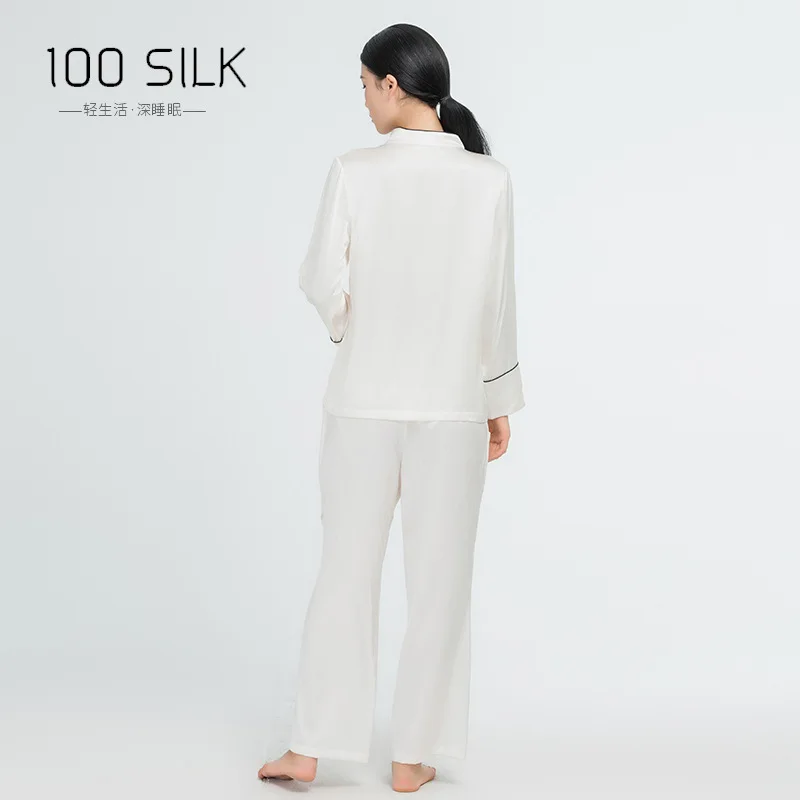 Высокое качество, натуральный китайский стиль, пижамный костюм из натурального шелка, тяжелый 19 мм, домашняя одежда с длинными рукавами 
Высокое качество, натуральный китайский стиль, пижамный костюм из натурального шелка, тяжелый 19 мм, домашняя одежда с длинными рукавами