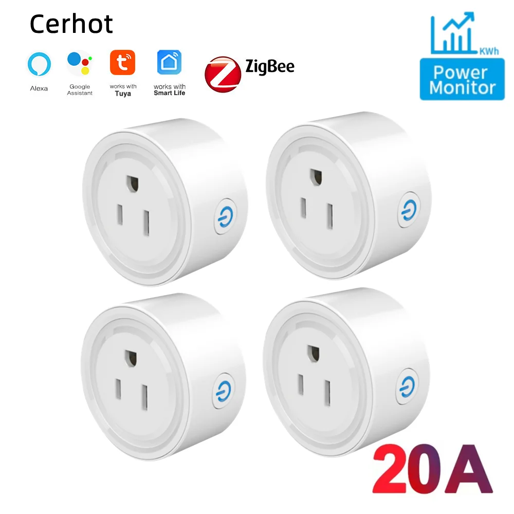 Умная вилка Cerhot Tuya Zigbee Plug 20A Монитор мощности Розетка беспроводного управления с таймером энергии работает с Alexa Google Home
Умная вилка Cerhot Tuya Zigbee Plug 20A Монитор мощности Розетка беспроводного управления с таймером энергии работает с Alexa Google Home