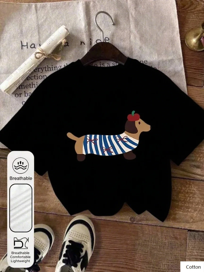 High Quality Cotton T with A Cute Dachshund Print Comfortable and Lightweight Fit for All - Day Comfort and Distinctive Fashio
High Quality Cotton T with A Cute Dachshund Print Comfortable and Lightweight Fit for All - Day Comfort and Distinctive Fashio