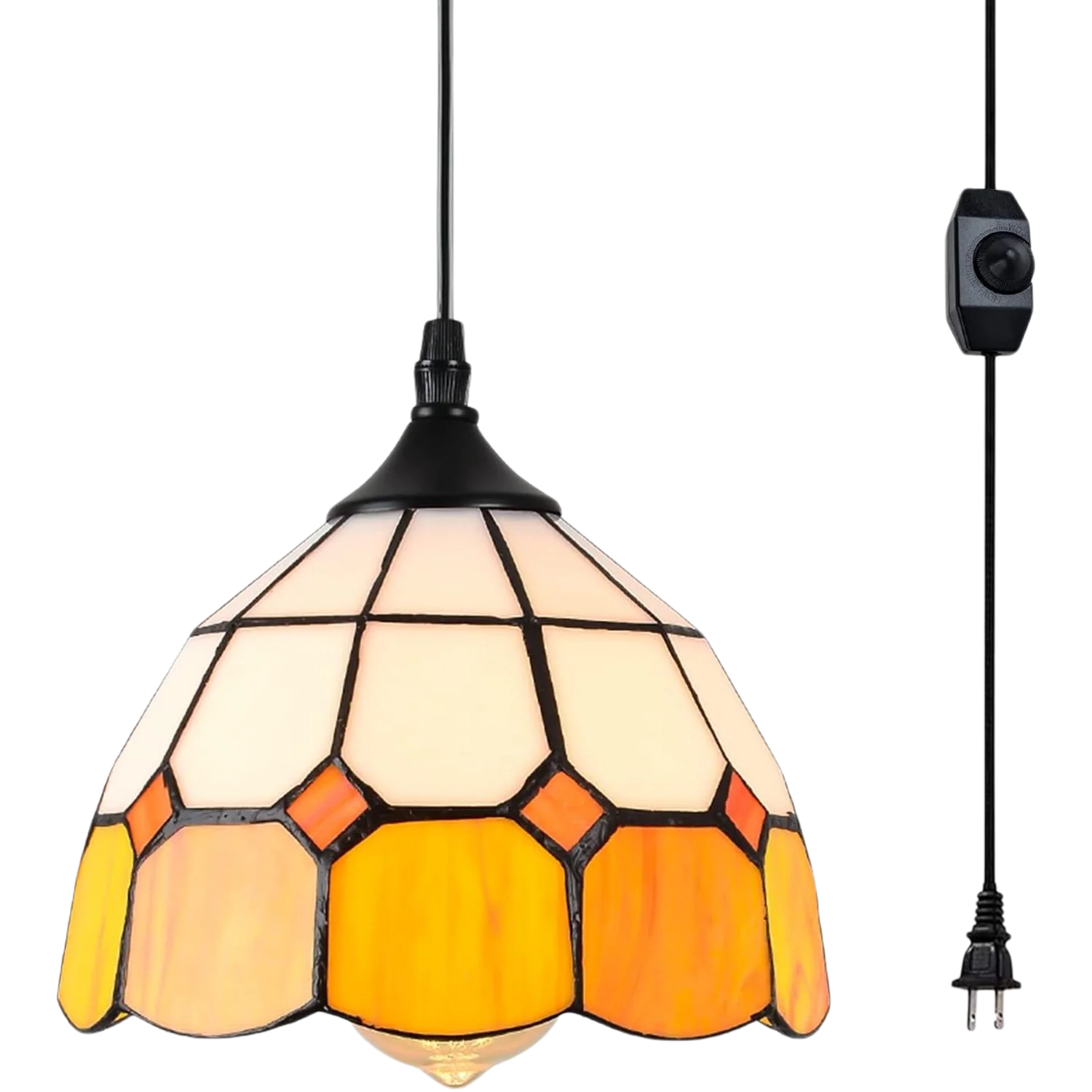 Tiffany Hanging Pendant Light - Dimmable Mini Plug in Light Fixture, Perfect Vintage Swag Ceiling Lamp for Dining Room, Bedroom
Tiffany Hanging Pendant Light - Dimmable Mini Plug in Light Fixture, Perfect Vintage Swag Ceiling Lamp for Dining Room, Bedroom