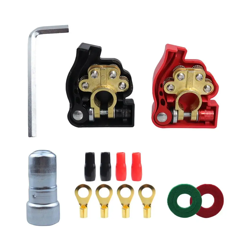 2Pcs Car Battery Terminal Connector Kit 4 Way Positive Negative Pole Quick Release Terminal Clip Replacement Parts
2Pcs Car Battery Terminal Connector Kit 4 Way Positive Negative Pole Quick Release Terminal Clip Replacement Parts