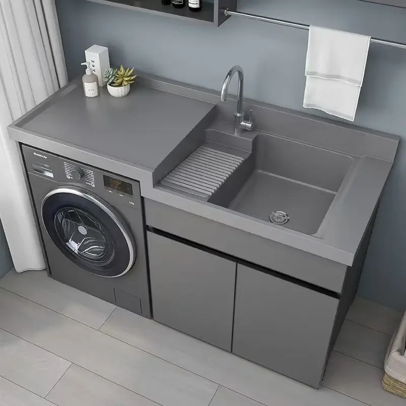 TAO High and low basin washing machine integrated cabinet balcony laundry sink pool with washboard honeycomb aluminum
TAO High and low basin washing machine integrated cabinet balcony laundry sink pool with washboard honeycomb aluminum