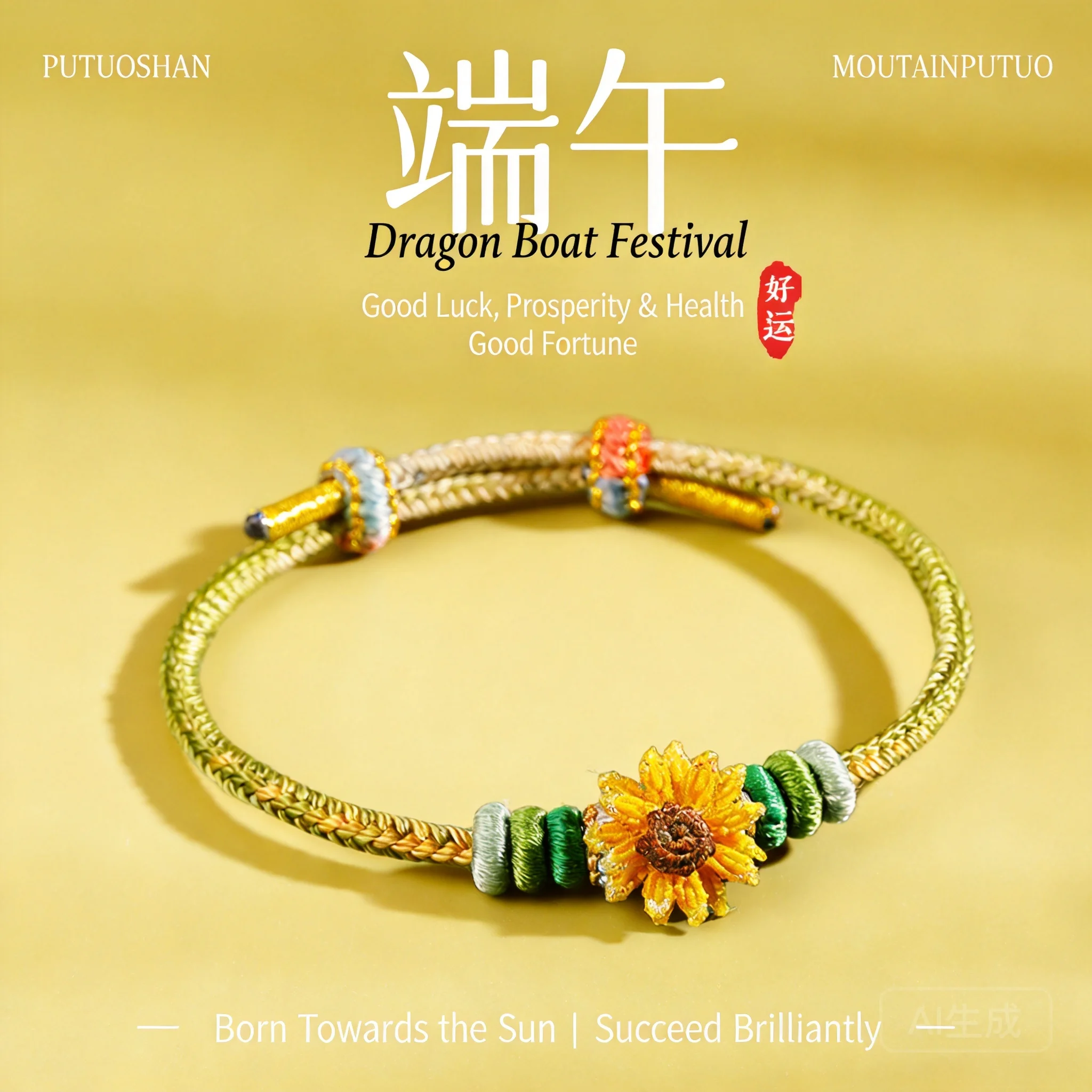 Chinese Style Handmade Lucky Braided Rope Sunflower Bracelet Good Luck Blessing Exam Success Gift For Students Adjustable Wrist
Chinese Style Handmade Lucky Braided Rope Sunflower Bracelet Good Luck Blessing Exam Success Gift For Students Adjustable Wrist