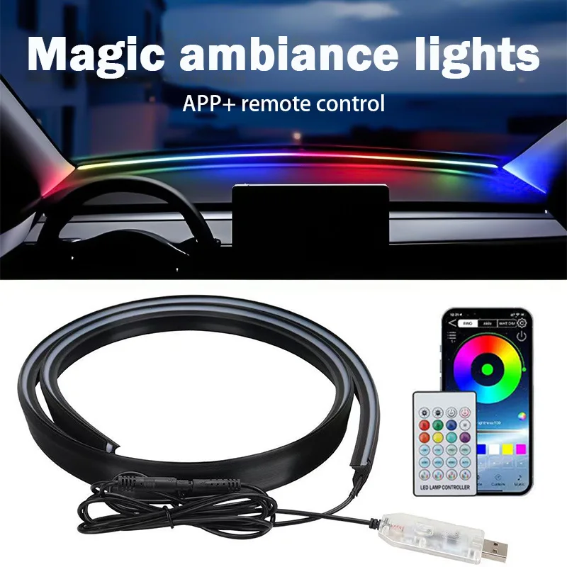 Universal 140/55.1 inch Car Ambient Lights 1in1 Universal LED Symphony RGB Atmosphere Lamp USB APP Remote
Universal 140/55.1 inch Car Ambient Lights 1in1 Universal LED Symphony RGB Atmosphere Lamp USB APP Remote