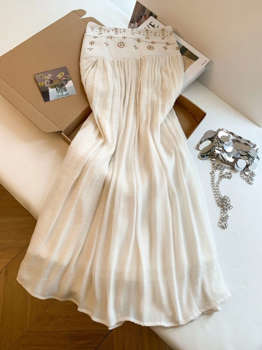Bohemian Hemp Half-length Skirt Women's Summer New Thin Beautiful Cotton Linen Pleated Skirt Sweet Style High Waist A-line Skirt
Bohemian Hemp Half-length Skirt Women's Summer New Thin Beautiful Cotton Linen Pleated Skirt Sweet Style High Waist A-line Skirt