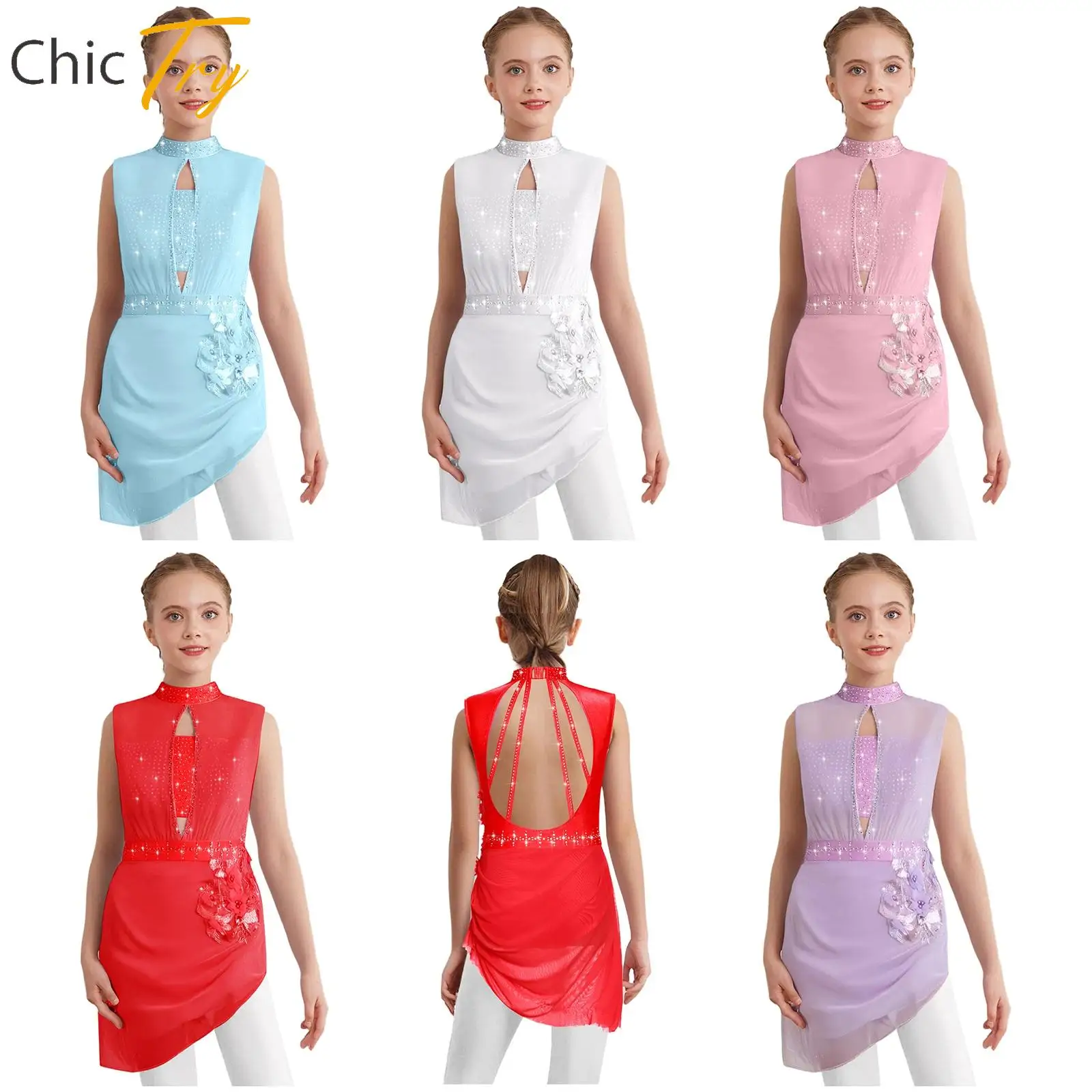 Teen Girl Sleeveless Ballet Lyrical Modern Dance Costume Figure Skating Dress Backless Cutout Overlay Rhinestones Applique Dress
Teen Girl Sleeveless Ballet Lyrical Modern Dance Costume Figure Skating Dress Backless Cutout Overlay Rhinestones Applique Dress