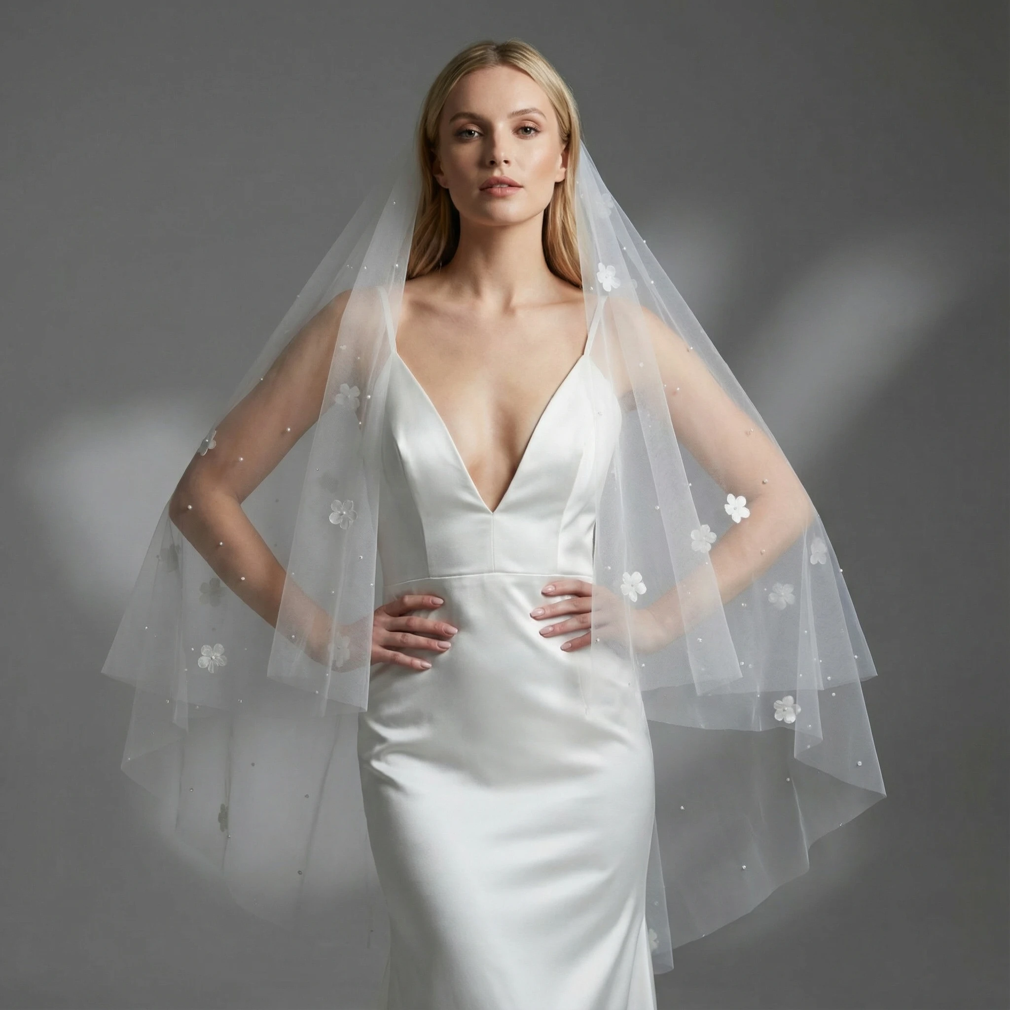 2-Layer bride wedding veil flower style bride veil Russian soft tulle wedding accessories bride wedding dress accessories G41
2-Layer bride wedding veil flower style bride veil Russian soft tulle wedding accessories bride wedding dress accessories G41