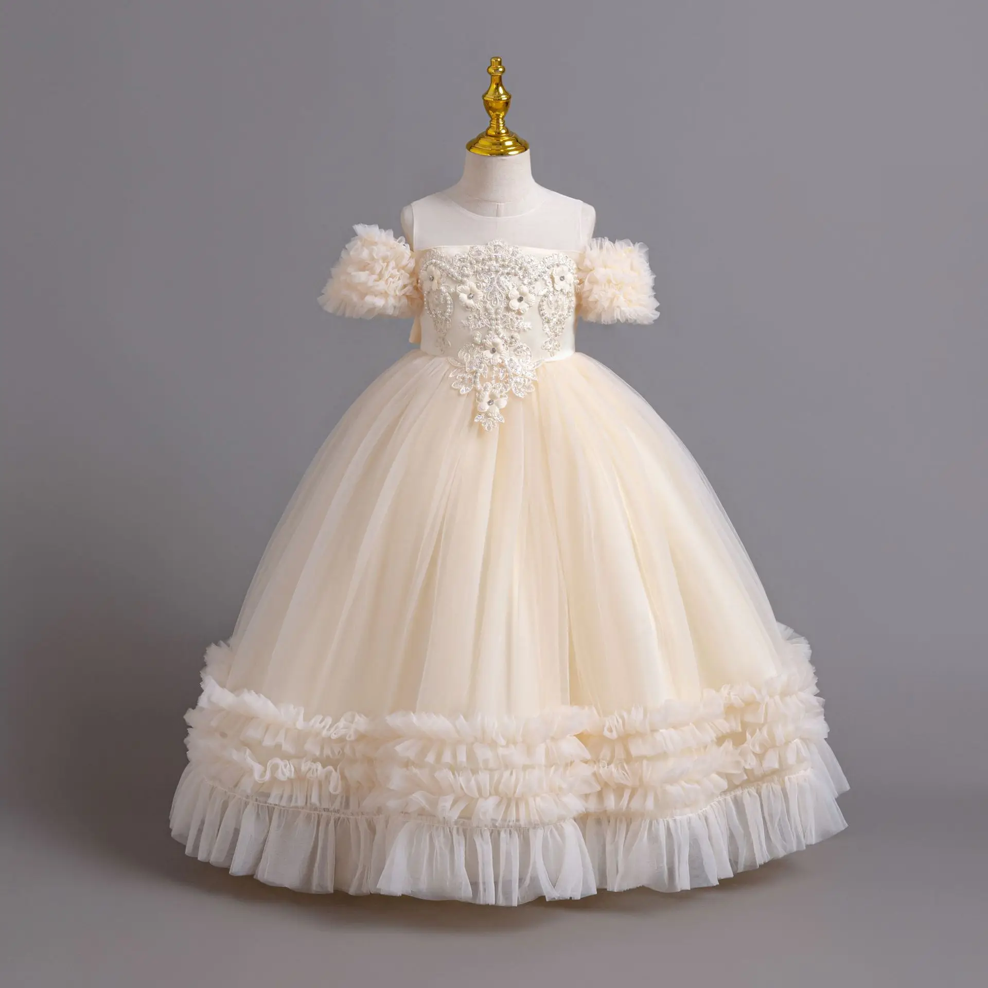 Puffy Dress For Girls Pearl Embroidery Princess Dress White Bridesmaid Dresses For Wedding Prom Gown Elegant Girls Party Dress
Puffy Dress For Girls Pearl Embroidery Princess Dress White Bridesmaid Dresses For Wedding Prom Gown Elegant Girls Party Dress