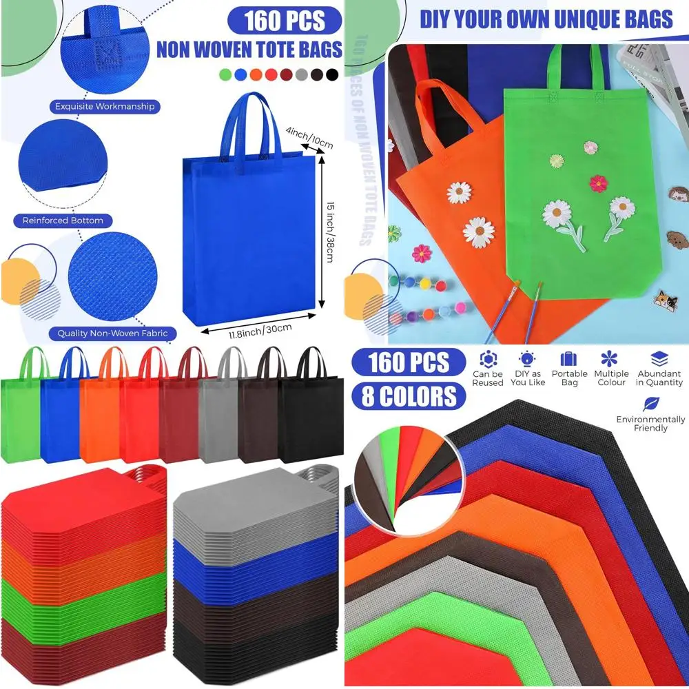 Набор из 160 многоразовых сумок для продуктов, 11,8 x 15 x 4 дюйма, разноцветные, для покупок или подарков на вечеринку
Набор из 160 многоразовых сумок для продуктов, 11,8 x 15 x 4 дюйма, разноцветные, для покупок или подарков на вечеринку