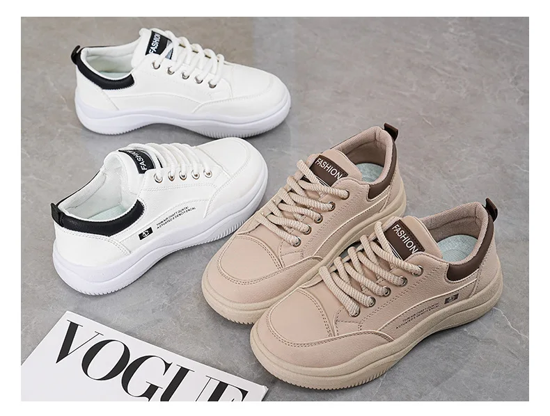 New Women's Leather Casual Platform Shoes Comfortable Soft Sole Board Sneakers Versatile Lace-Up Student Trendy Footwear
New Women's Leather Casual Platform Shoes Comfortable Soft Sole Board Sneakers Versatile Lace-Up Student Trendy Footwear
