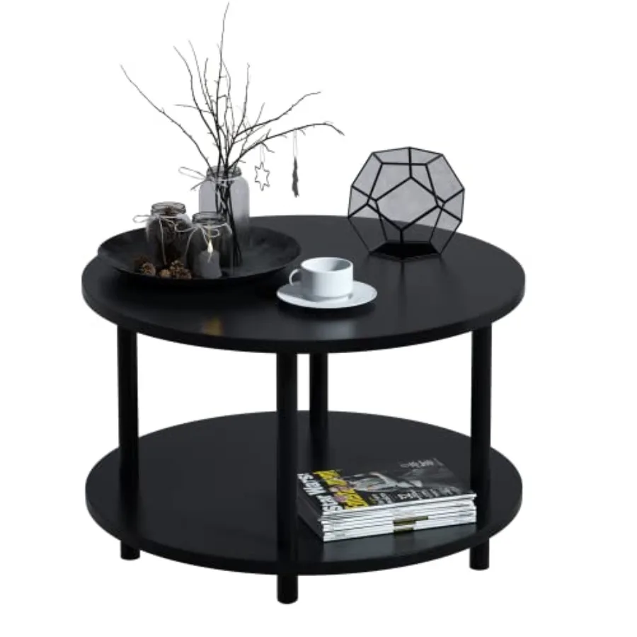 Small Round Coffee Table with Open Storage for Small Space, 23.5" 2-Tier Wooden Center Table for Living Room, Metal Legs, Easy
Small Round Coffee Table with Open Storage for Small Space, 23.5" 2-Tier Wooden Center Table for Living Room, Metal Legs, Easy